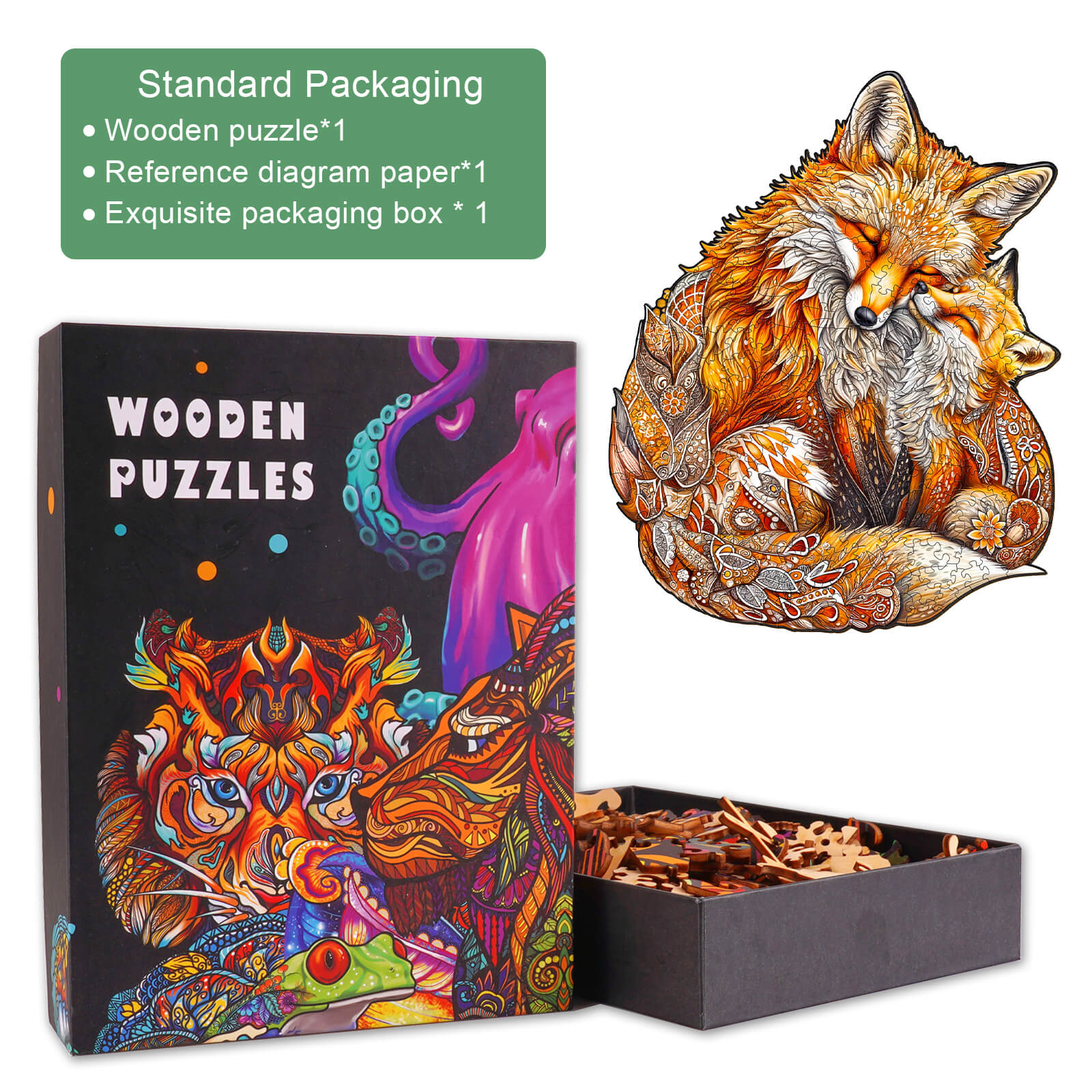 Flash Sale⚡ FOX FAMILY-2 Wooden Jigsaw Puzzle