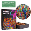 Library Parrot wooden jigsaw puzzle in packaging, featuring a colorful parrot design and pieces for engaging brain games.