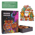 Christmas Cheer-2 wooden jigsaw puzzle in packaging with vibrant design, featuring holiday characters and pieces in box.