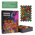 Mandala Kaleidoscope-2 wooden jigsaw puzzle in packaging, showcasing vibrant colors and intricate designs for mind games.