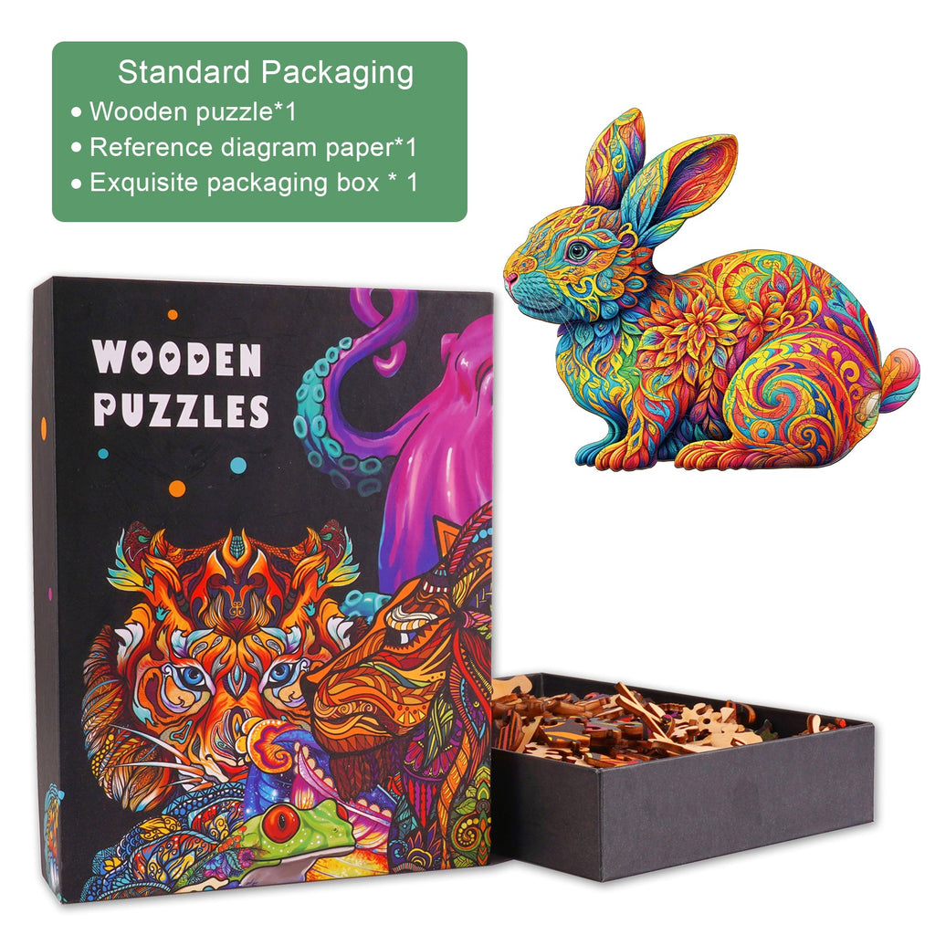 Cute Rabbit Wooden Jigsaw Puzzle