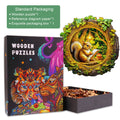 3D Squirrel in The Cave-2 wooden jigsaw puzzle with exquisite packaging and colorful box design.