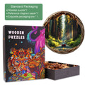 3D Redwood Forest wooden jigsaw puzzle packaging with vibrant design and pieces in a stylish black box, ideal for mind games.
