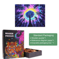Colorful gradient wooden jigsaw puzzle with vibrant design and exquisite packaging, perfect for mind games and exploration.