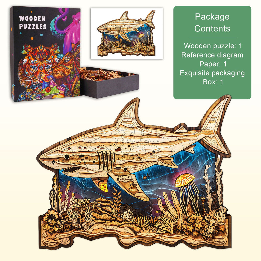 Woodcarved Shark Wooden Jigsaw Puzzle