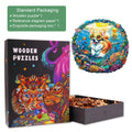 Diving Corgi wooden jigsaw puzzle in vibrant packaging with colorful ocean scene, promotes focus and mental skills.