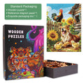 Summer Farm Wooden Jigsaw Puzzle in packaging with a colorful design, featuring a dog and farm scene.