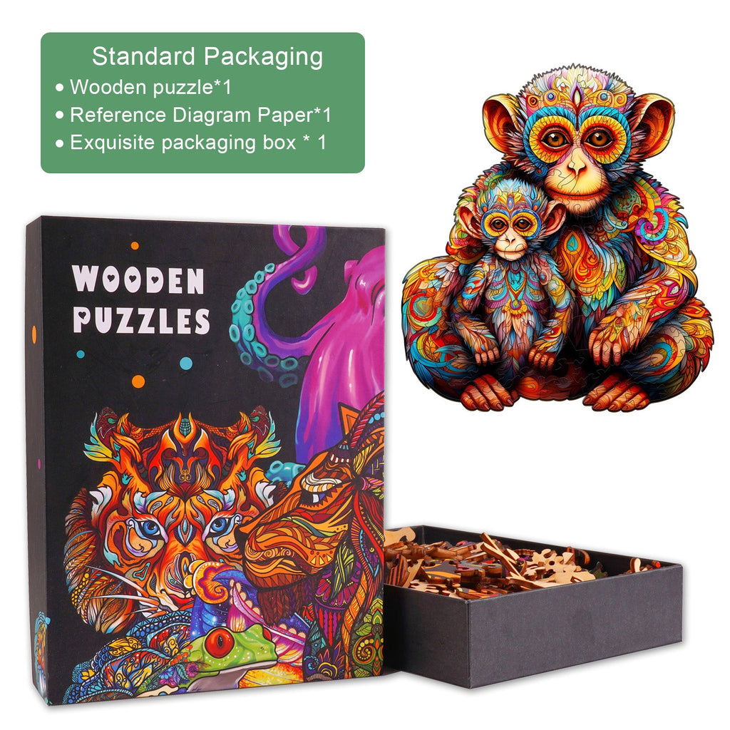 Monkey Family Wooden Jigsaw Puzzle