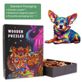 Colorful Chihuahua Wooden Jigsaw Puzzle