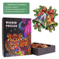 Christmas Bells-1 wooden jigsaw puzzle with colorful packaging and reference paper, perfect for mind games and focus.