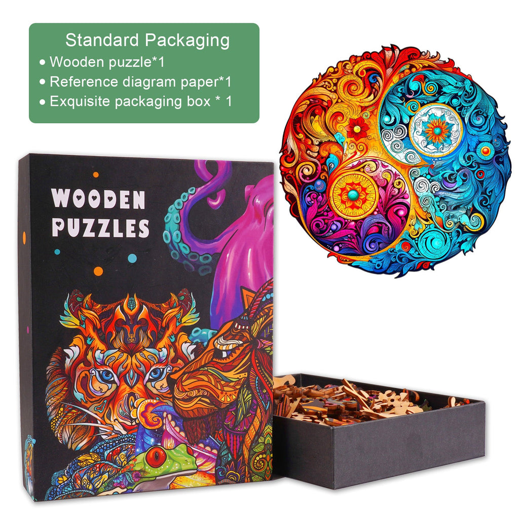 Yin Yang Mandala -5 Wooden Jigsaw Puzzle