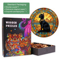 Egyptian Cat wooden jigsaw puzzle with colorful box and intricate design, perfect for enhancing focus and problem-solving skills.