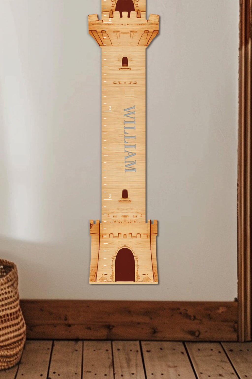 Personalized Wooden Castle Growth Chart Ruler
