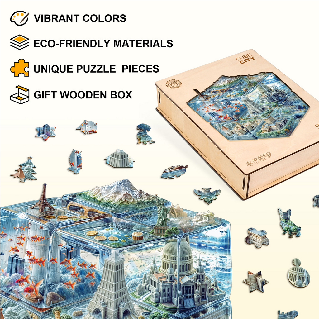 Cube City Wooden Jigsaw Puzzle