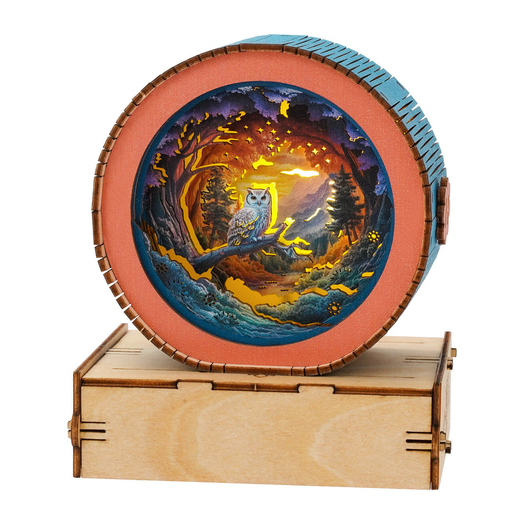 Forest Fantasy Owl Kit- 3D Wooden Puzzle Night Light
