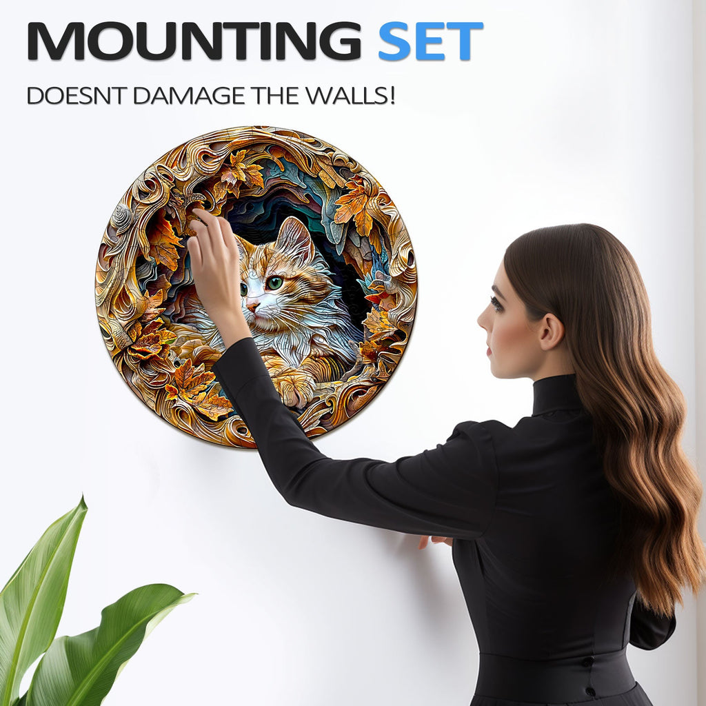 Cat In Cave Wooden Jigsaw Puzzle