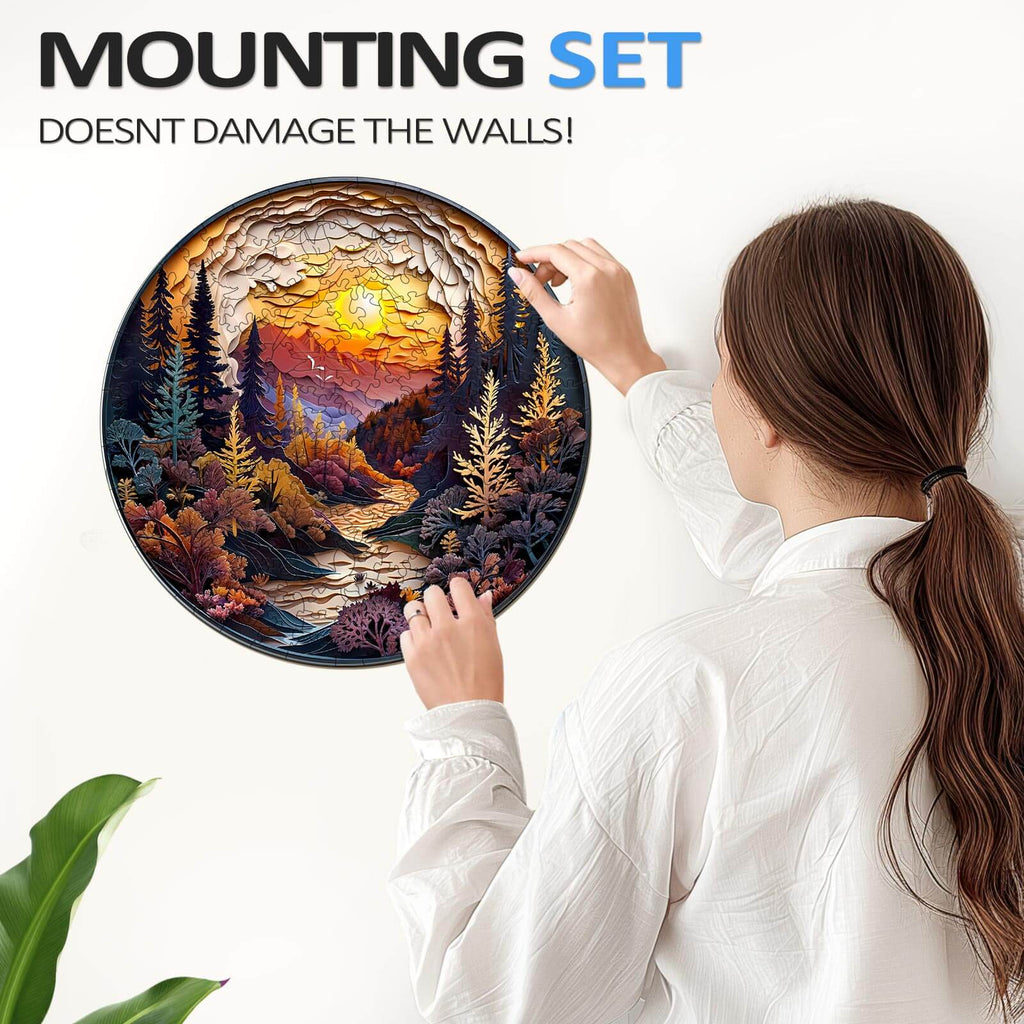 Sunset Forest Wooden Jigsaw Puzzle