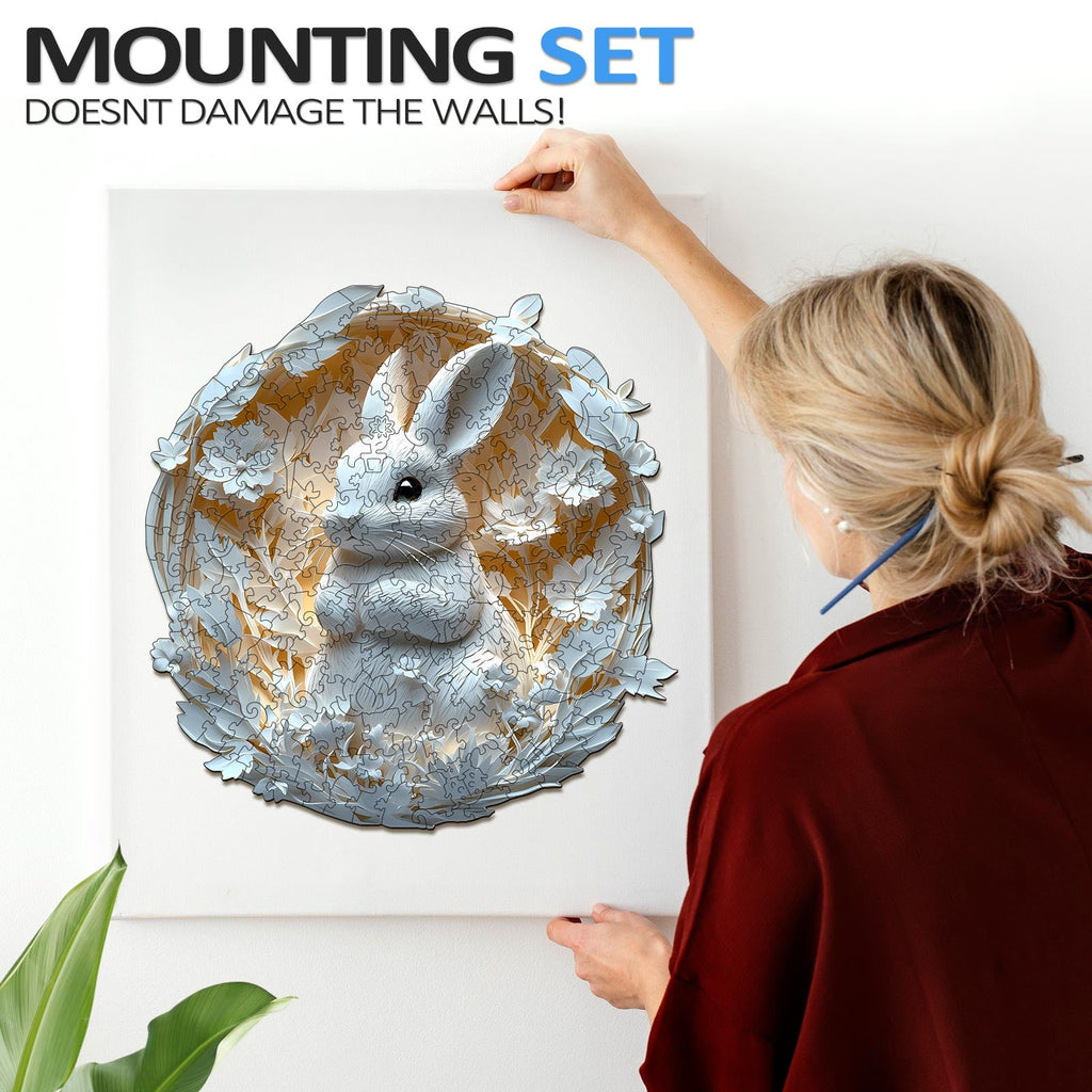 3D Paper Rabbit Wooden Jigsaw Puzzle