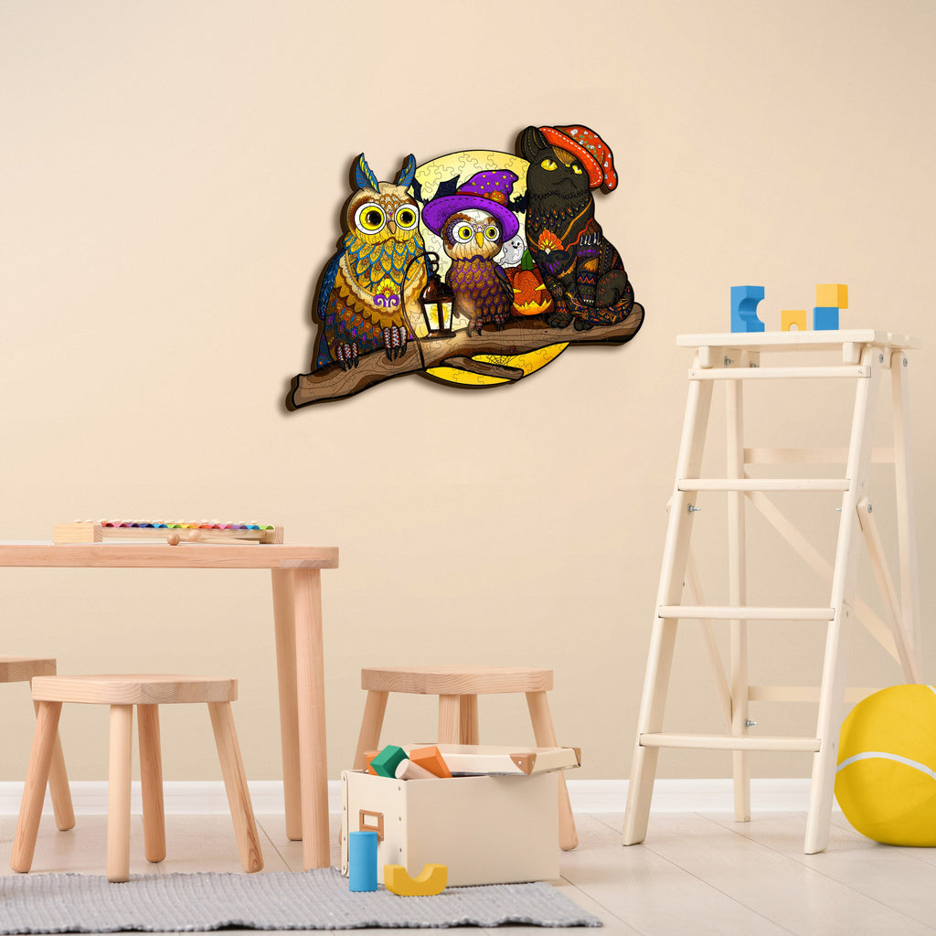 Halloween Owls Wooden Jigsaw Puzzle
