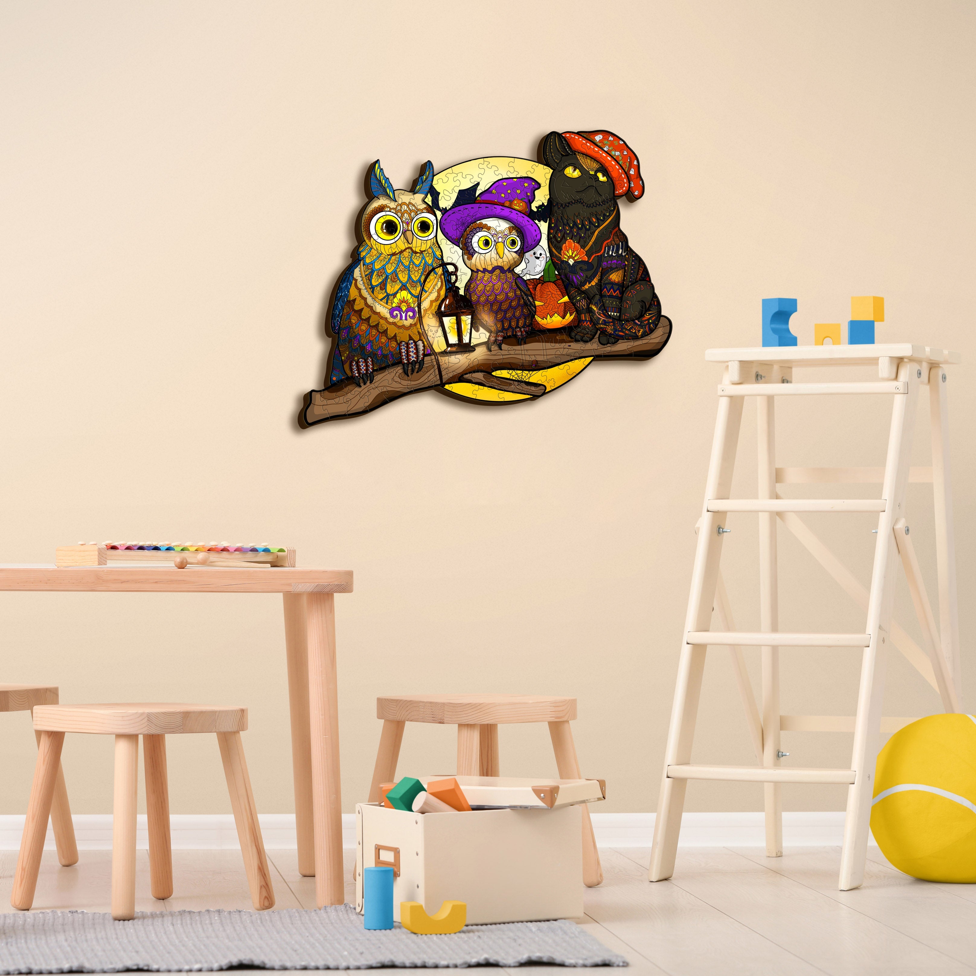 Halloween Owls Wooden Jigsaw Puzzle