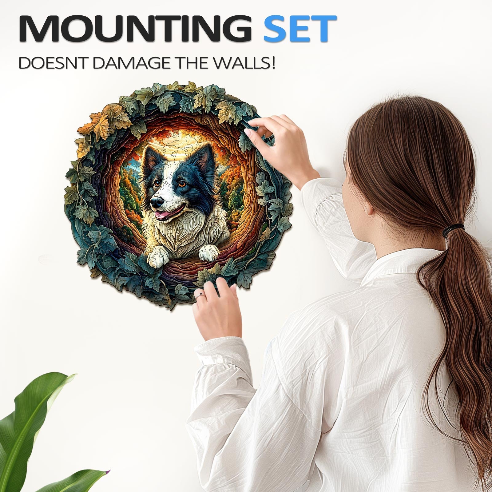 3D Border Collie Wooden Jigsaw Puzzle