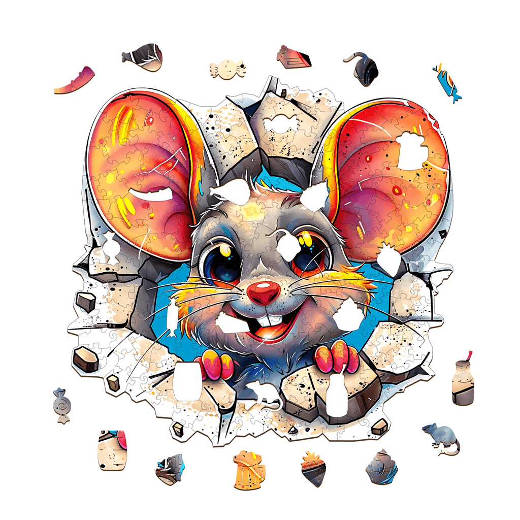 Wall Rat-1 Wooden Jigsaw Puzzle