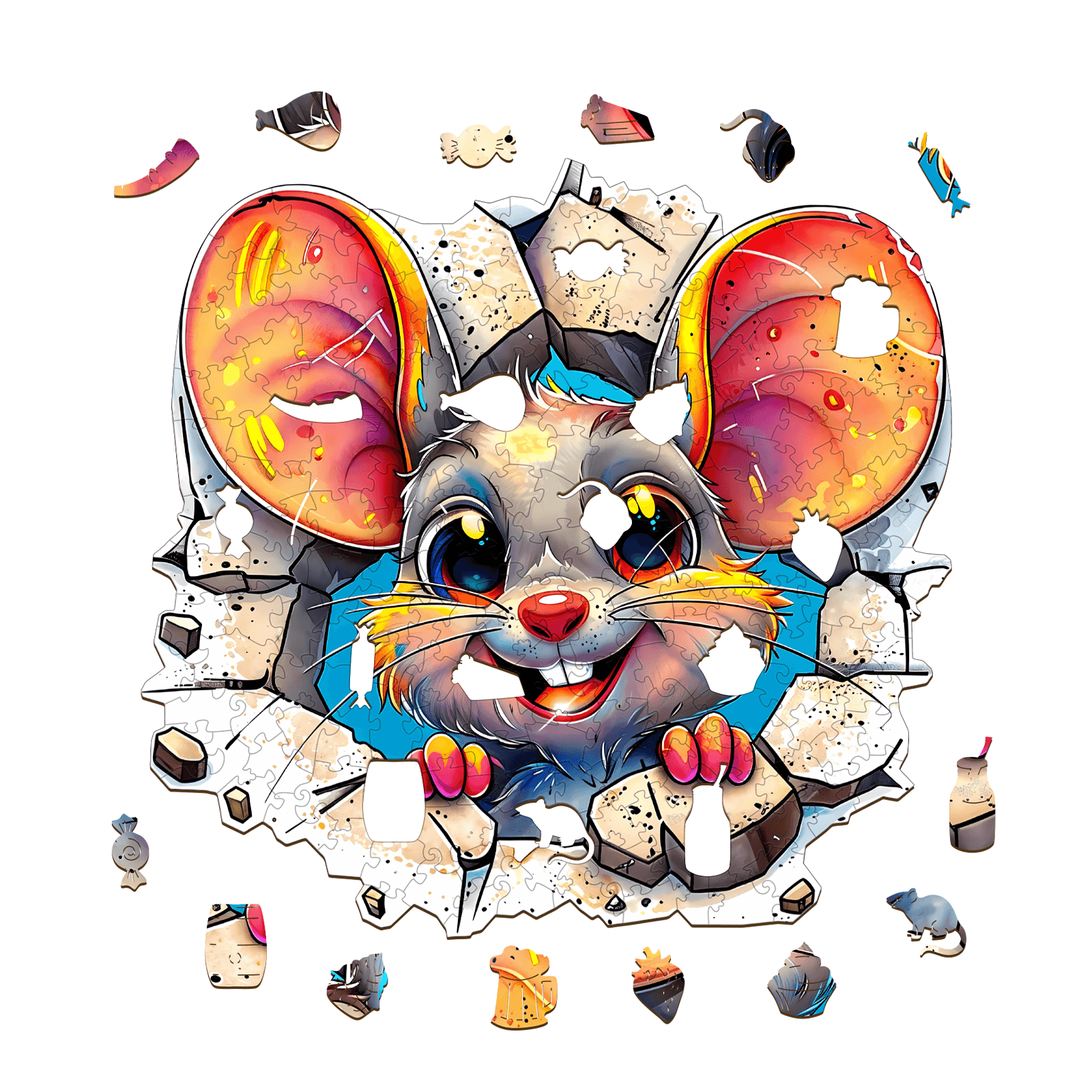 Wall Rat-1 Wooden Jigsaw Puzzle
