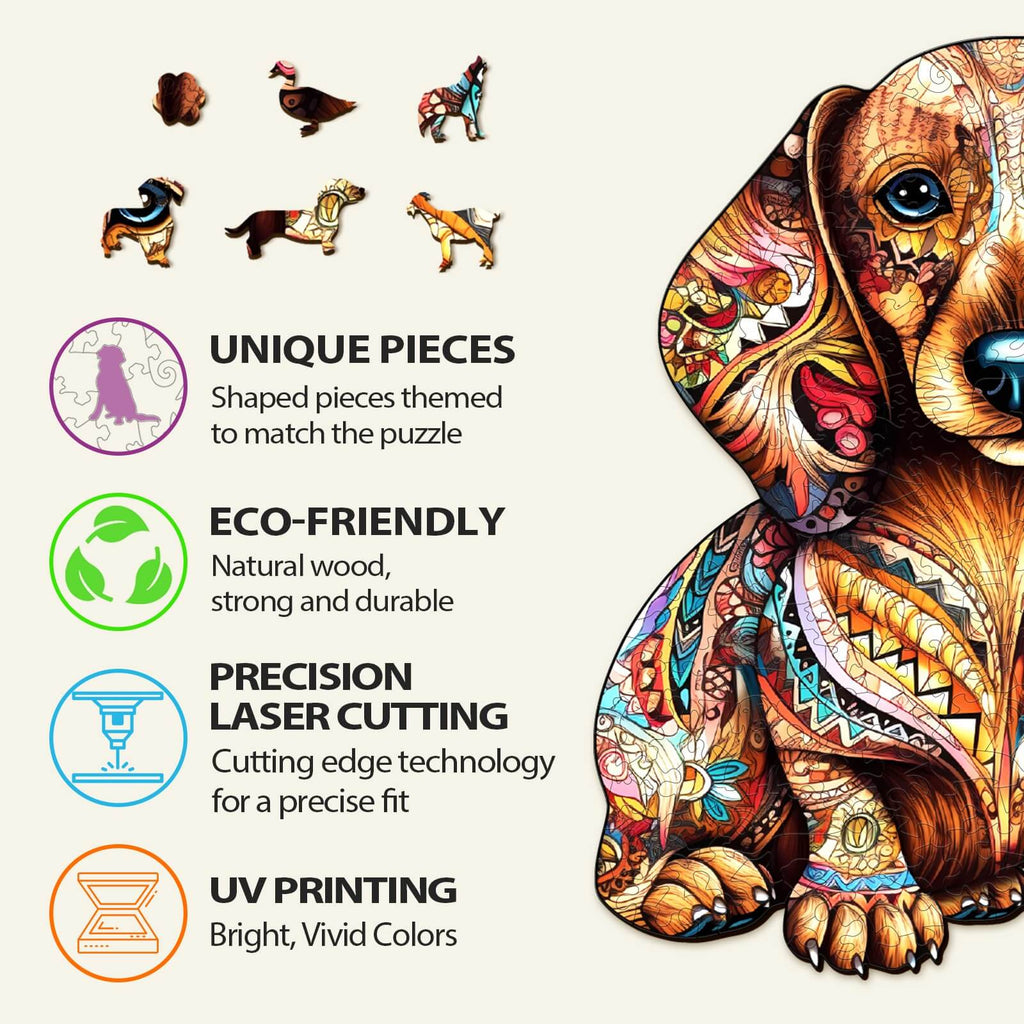 Dachshund-3 Wooden Jigsaw Puzzle