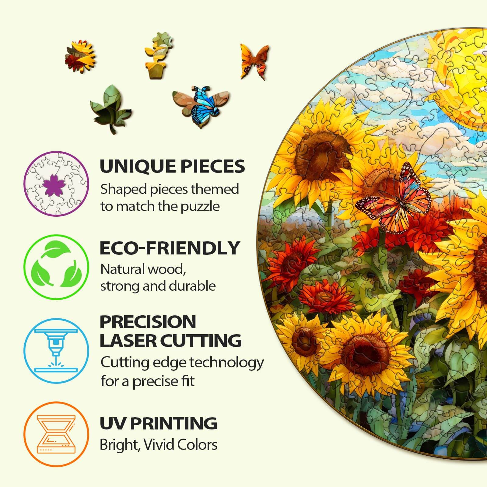 Sunflower Sonata Wooden Jigsaw Puzzle