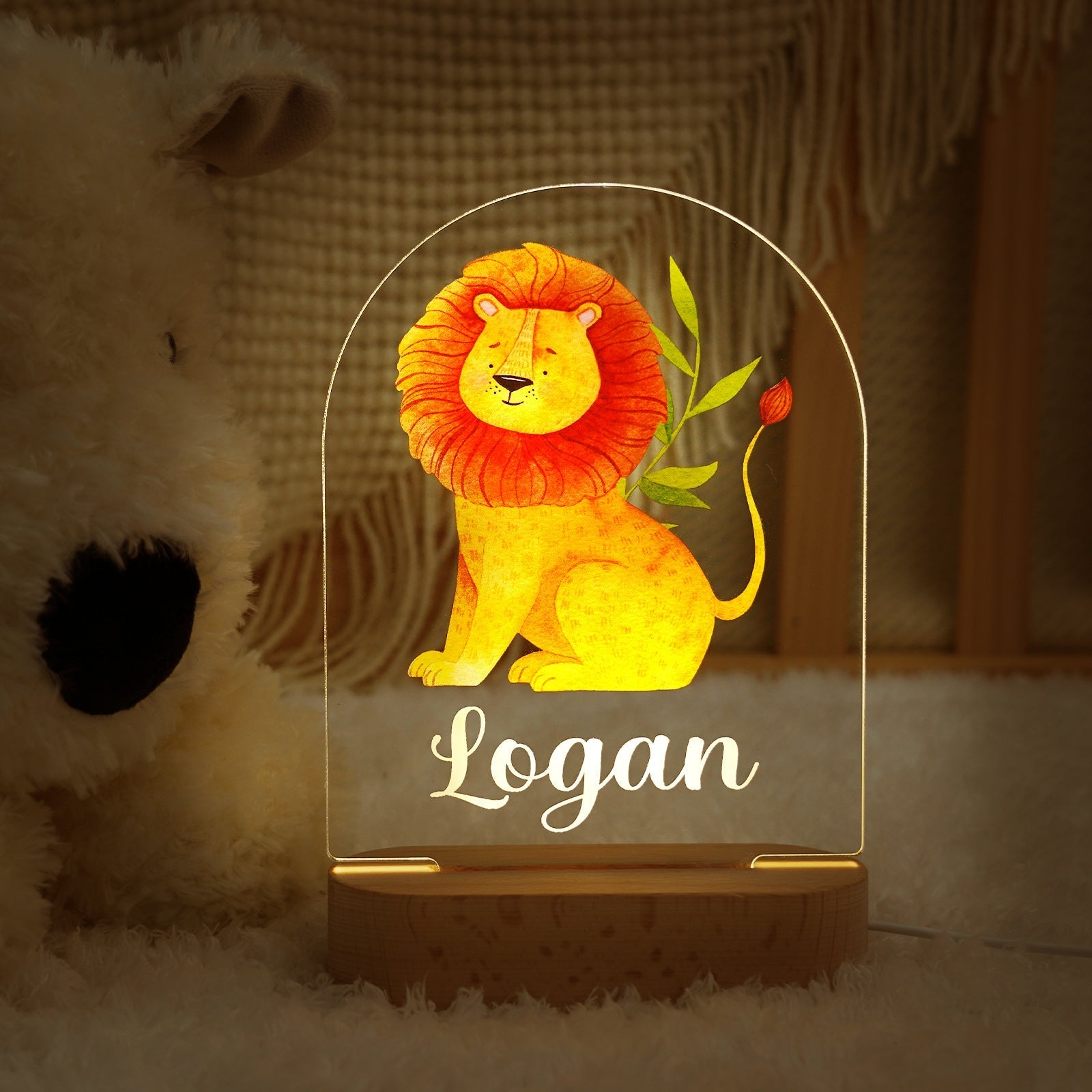 Personalized Baby Name Animal Style Night Light