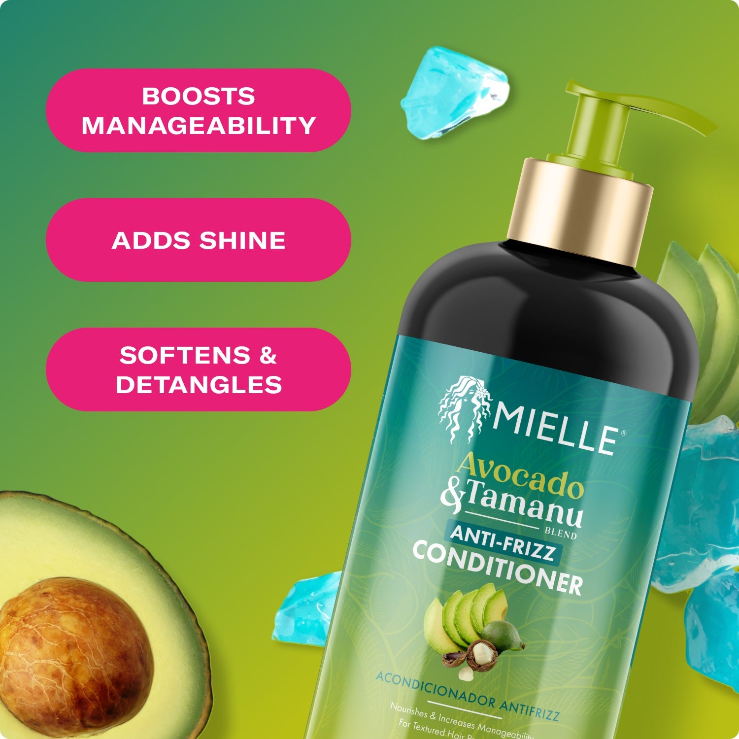 MIELLE Avocado & Tamanu Anti-Frizz Conditioner