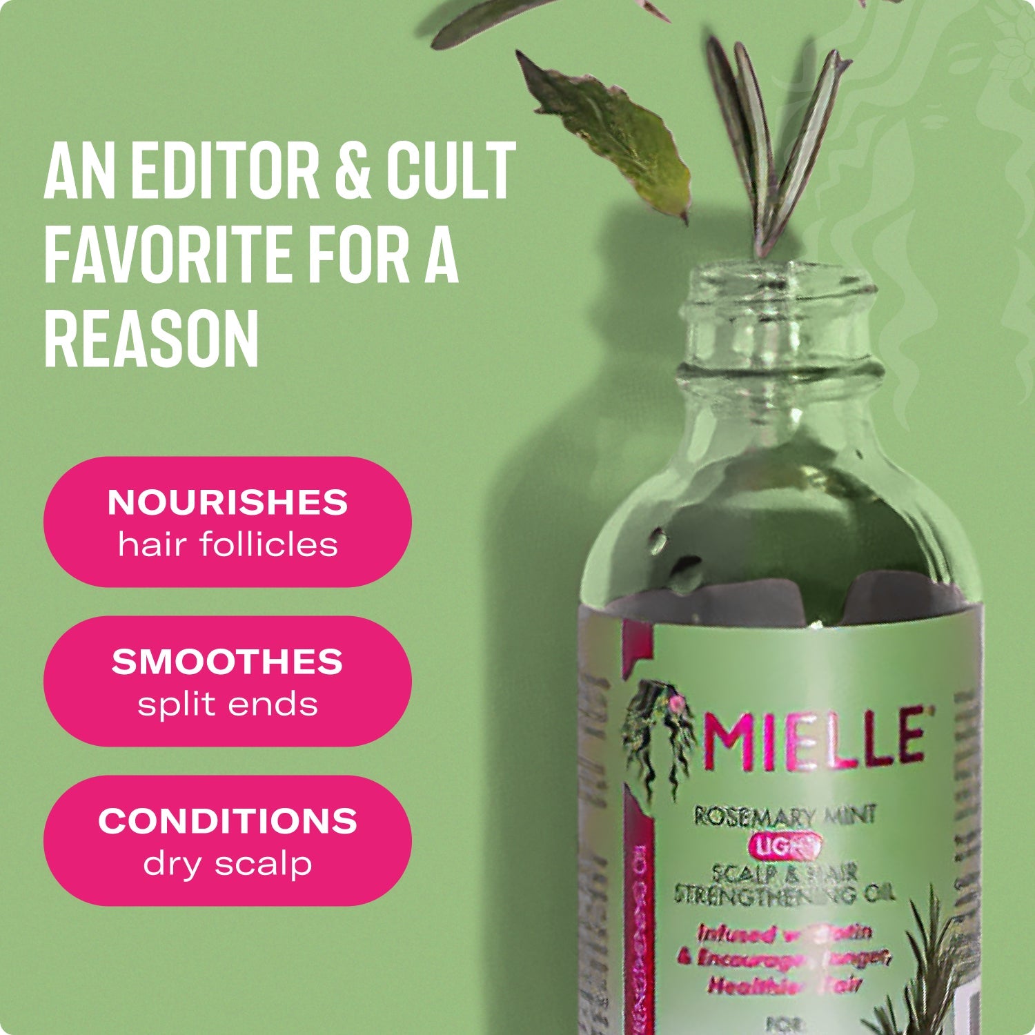 MIELLE Rosemary Mint Light Scalp & Hair Strengthening Oil
