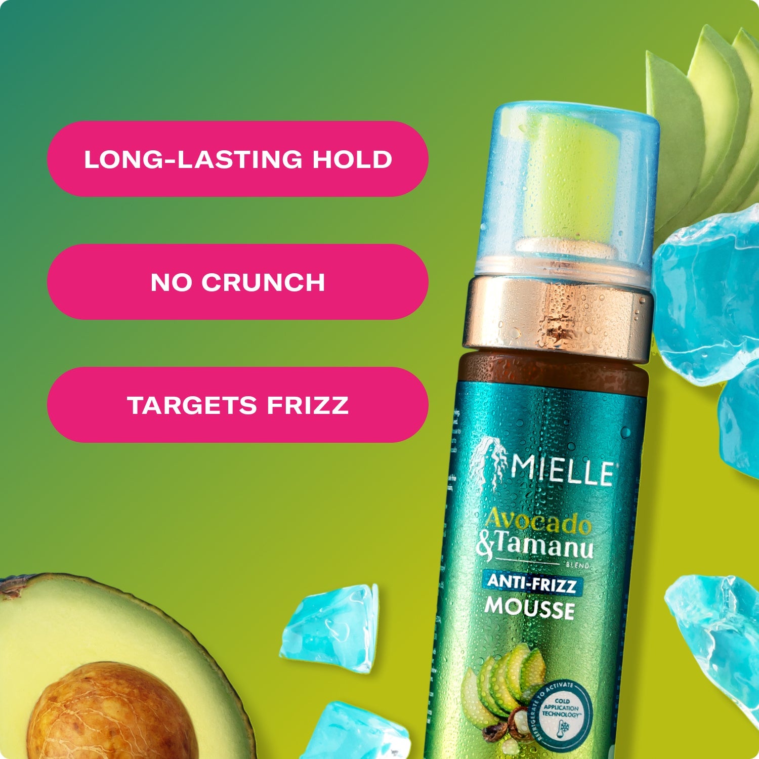 MIELLE Avocado & Tamanu Anti-Frizz Mousse