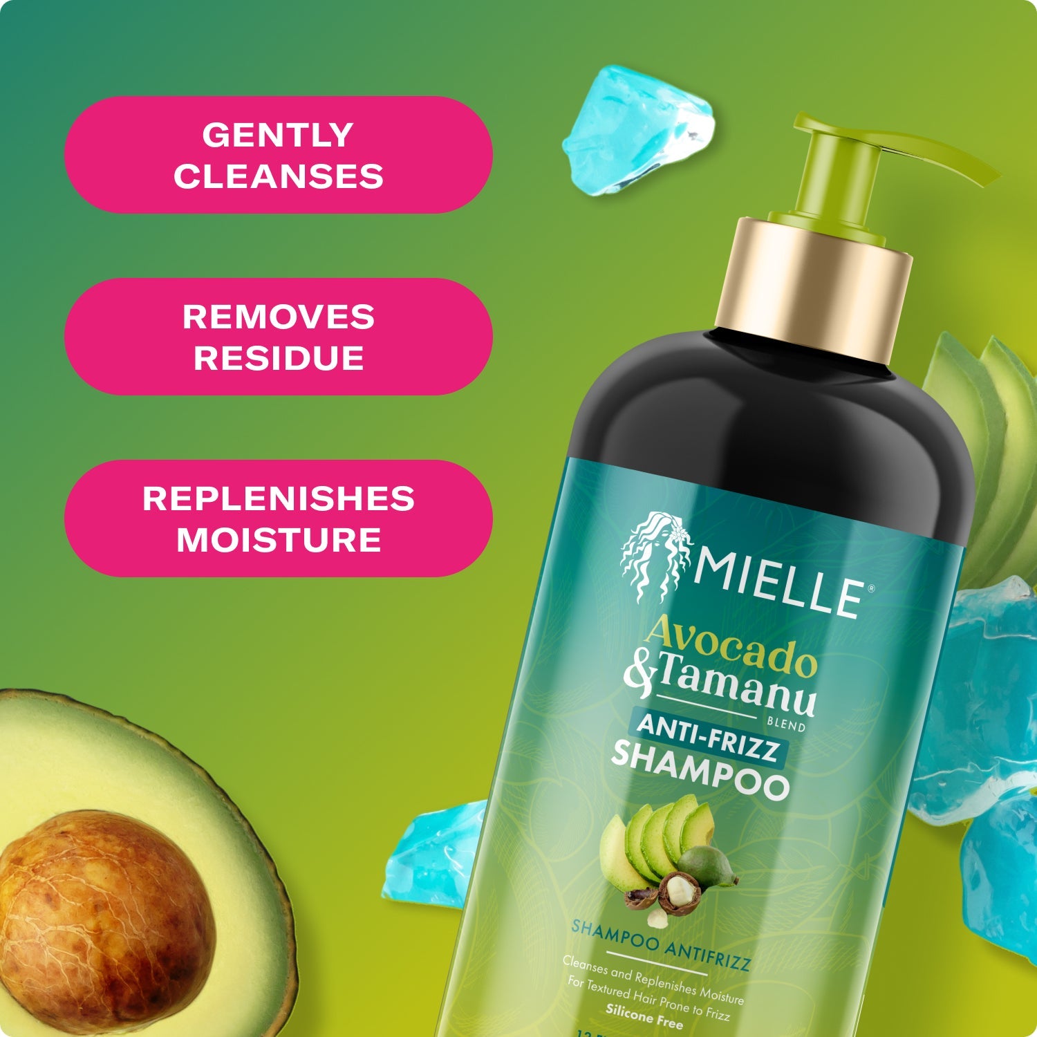 MIELLE Avocado & Tamanu Anti-Frizz Shampoo