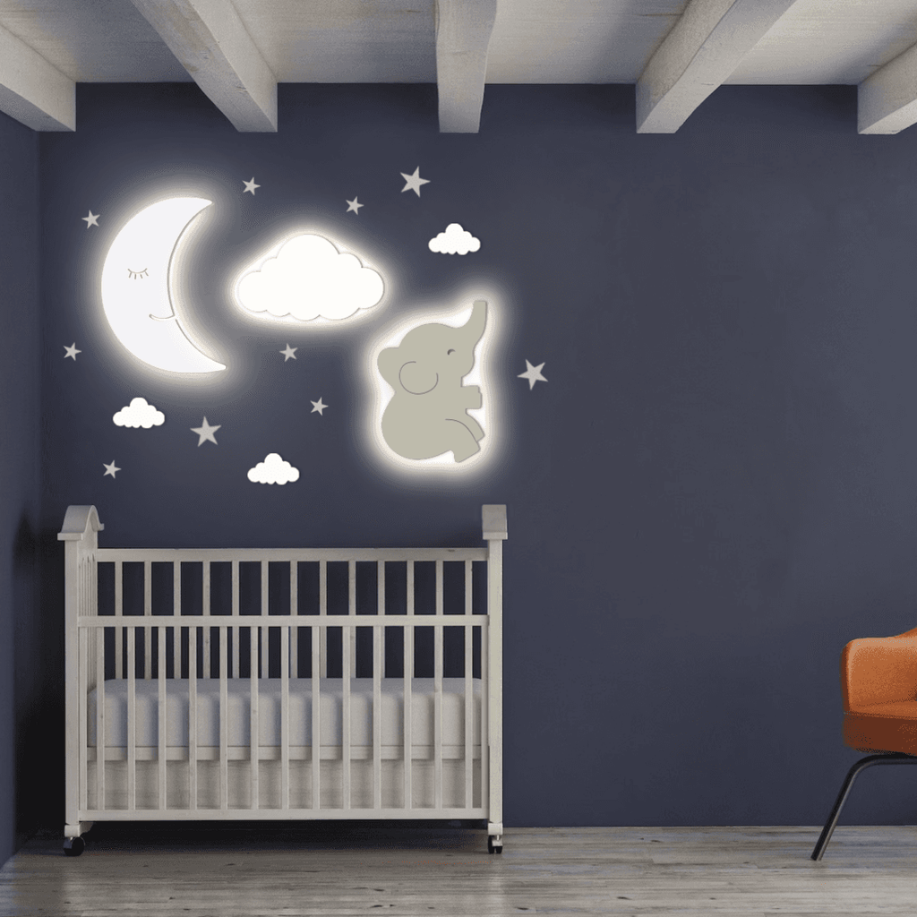 Moon and Cloud Room Wall Light