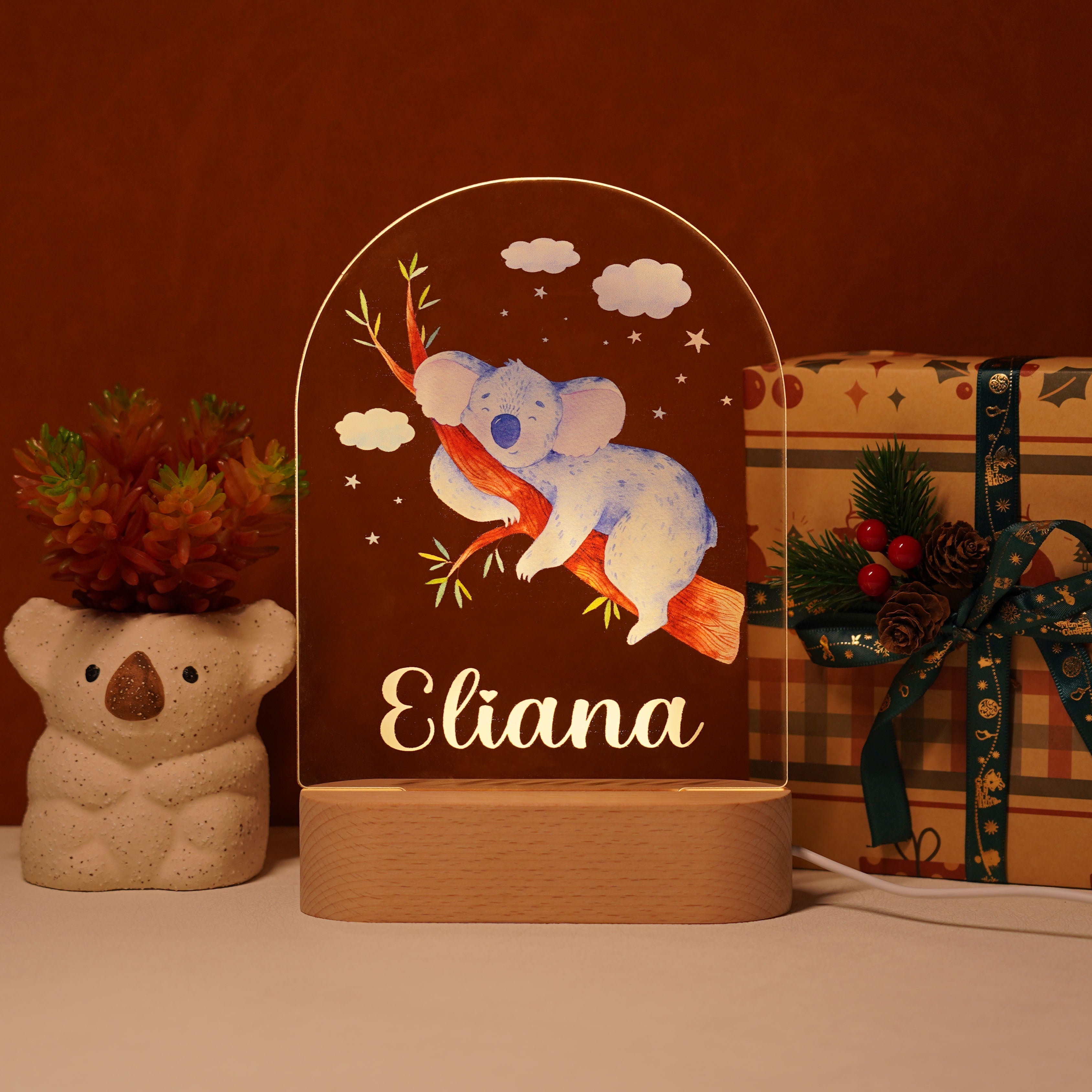 Personalized Baby Name Animal Style Night Light