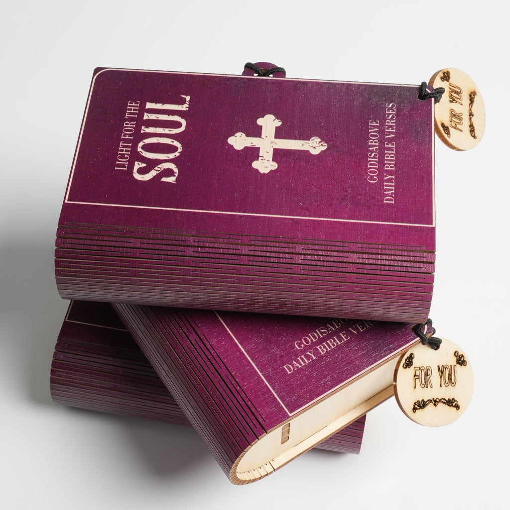 (GIFTING OFFER) Handmade Wooden Box 90 Day Bible Verses (Comes With Christian Gifts)