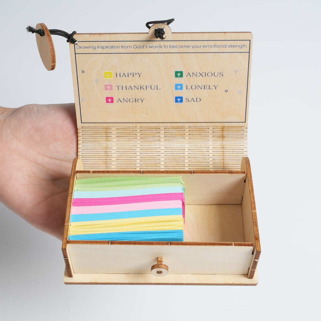 (GIFTING OFFER) Handmade Wooden Box 90 Day Bible Verses (Comes With Christian Gifts)