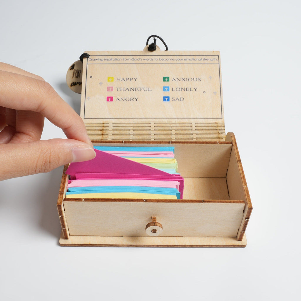 (GIFTING OFFER) Handmade Wooden Box 90 Day Bible Verses (Comes With Christian Gifts)