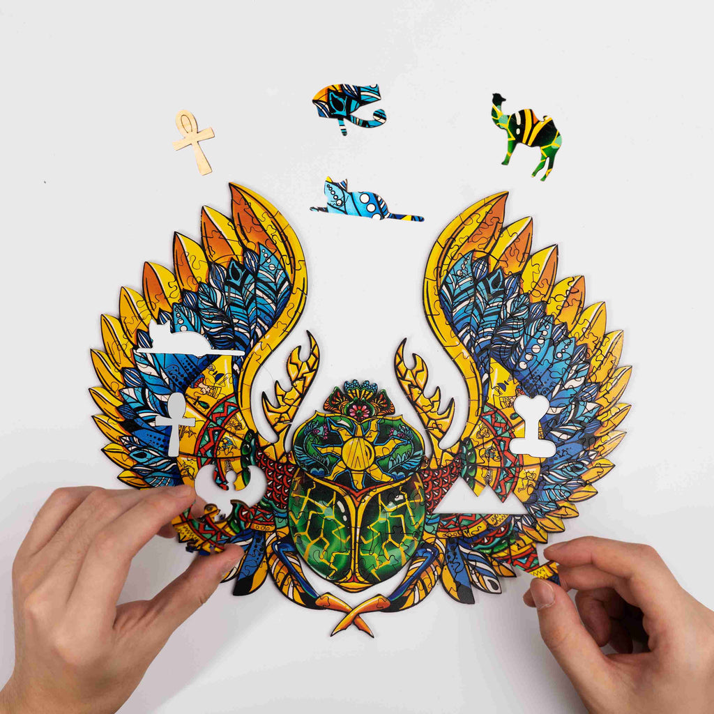 Golden Scarab Wooden Jigsaw Puzzle
