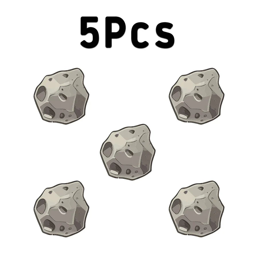 Set of 5 cartoon-style asteroid images, ideal for space-themed projects or educational material.
