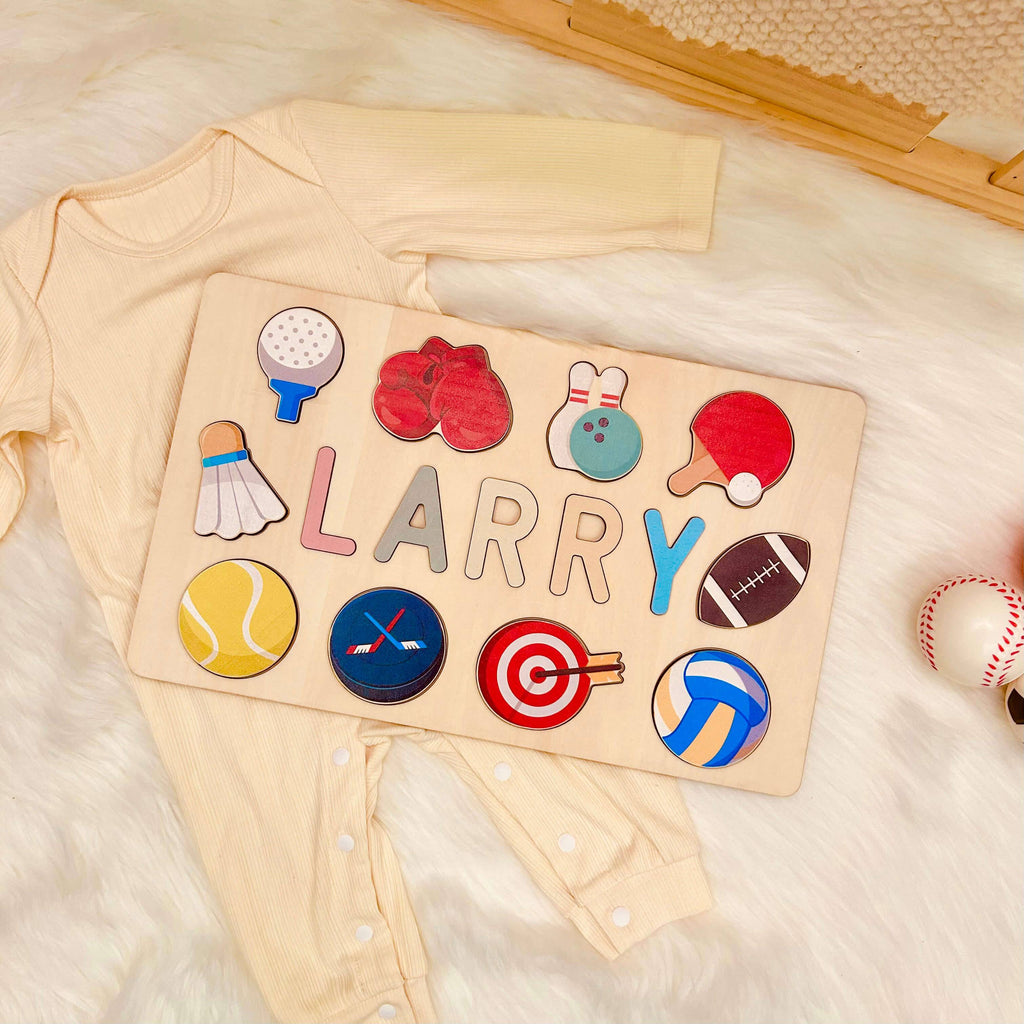 Personalized Wooden Baby Name Puzzle with Balls