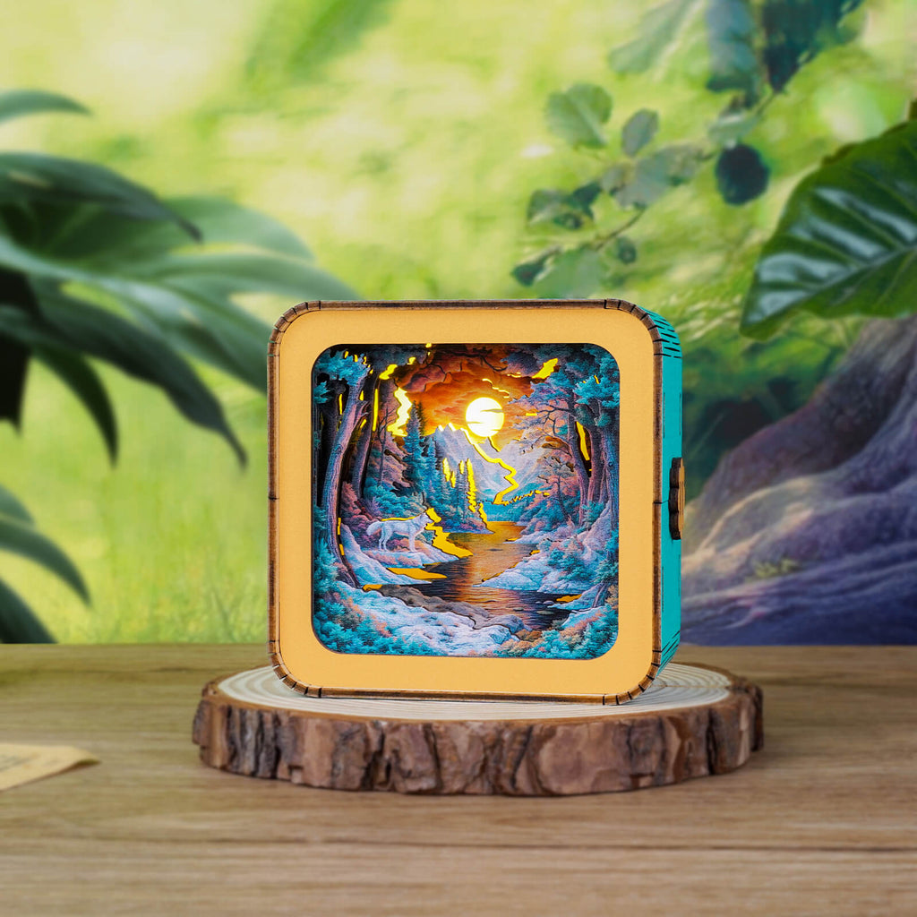 Forest Fantasy Wolf Kit - 3D Wooden Puzzle Night Light