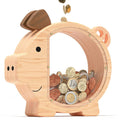 Personalized Wooden Cute Pig Piggy Bank for Kids