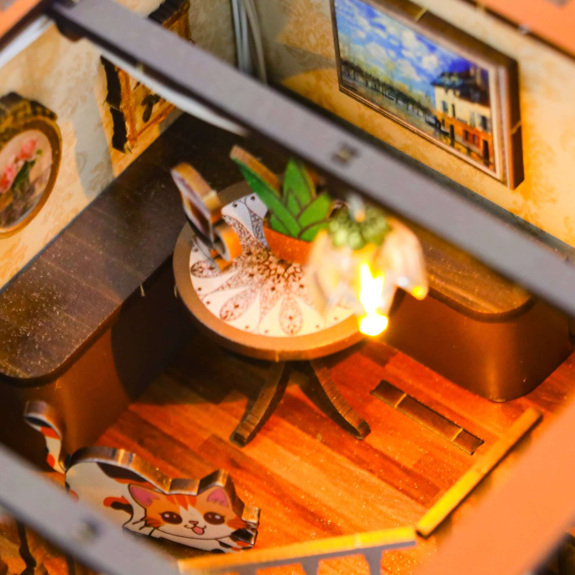 Coffee House - DIY Book Nook Kit,3D Wooden Puzzle