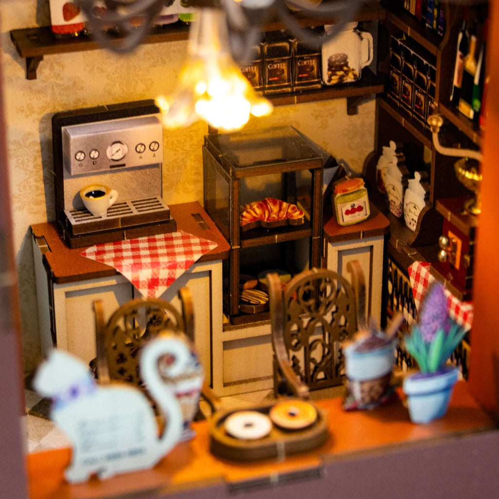 Coffee House - DIY Book Nook Kit,3D Wooden Puzzle
