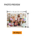 500-piece custom birthday photo jigsaw puzzle featuring a family celebration with cake and balloons.