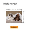 500-piece custom puzzle featuring a playful cat and dog under a blanket, showcasing pet-themed enjoyment.