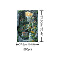 Paradise 500-piece jigsaw puzzle featuring a picturesque village landscape in a scenic canyon.