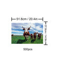 Cows on the Grassland 500 piece puzzle featuring cows in a grassy field, ideal for enhancing focus and cognitive skills.